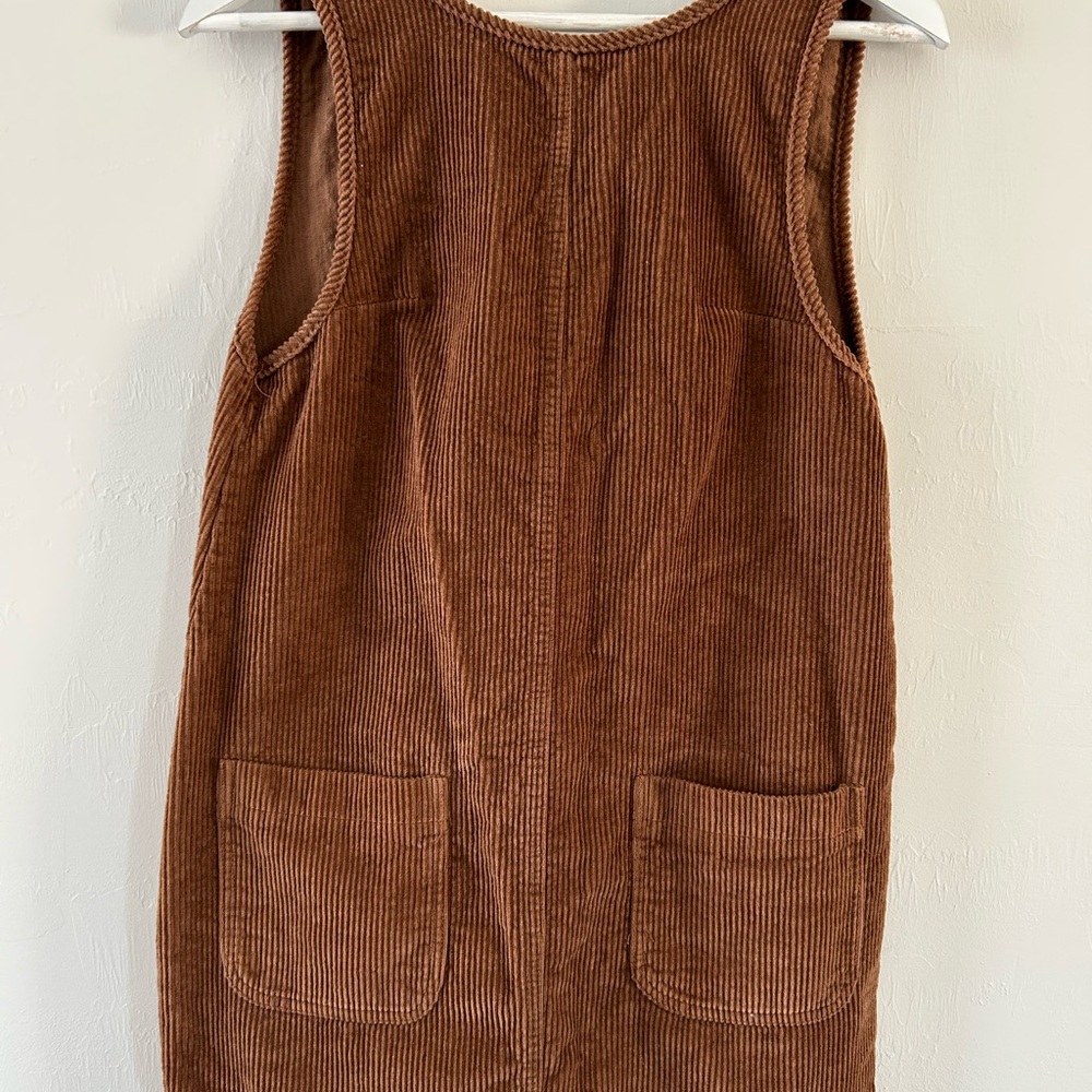 Brown Corduroy Sleeveless Dress